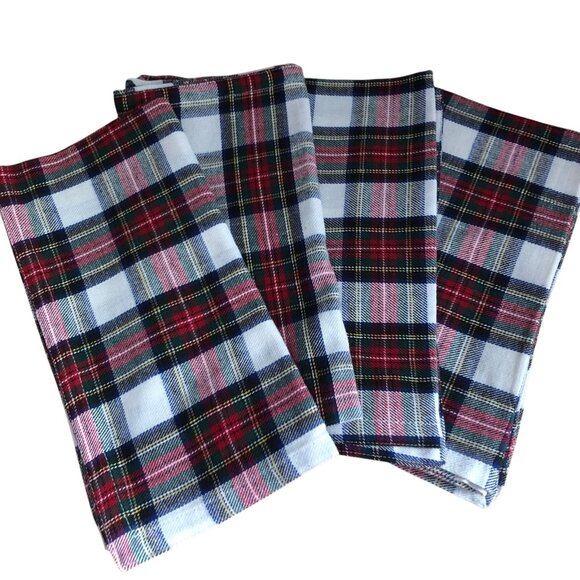 Lauren Ralph Lauren Tartan Gretchen Plaid Napkins SET of 4 - NEW